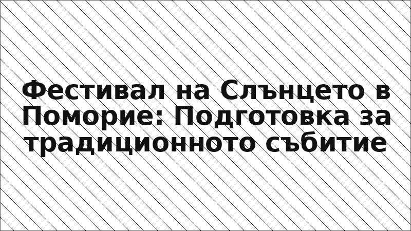 Фестивал на Слънцето в Поморие: Подготовка за традиционното събитие