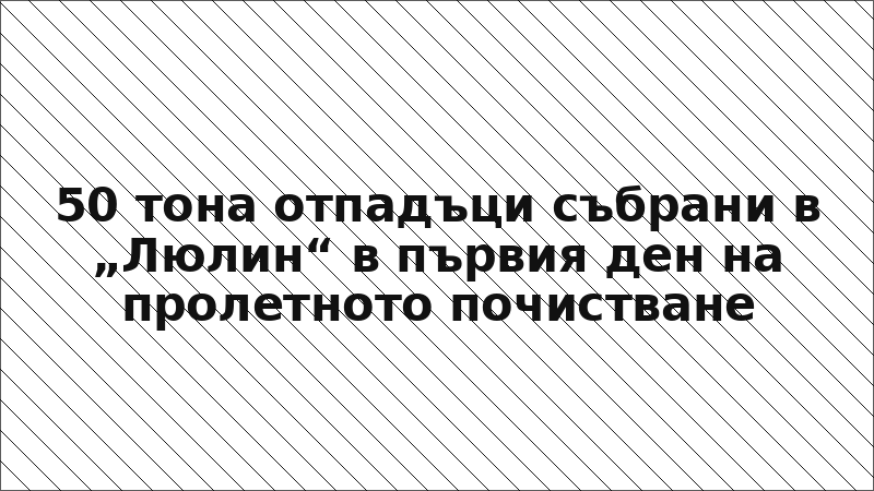 50 тона отпадъци събрани в „Люлин“ в първия ден на пролетното почистване