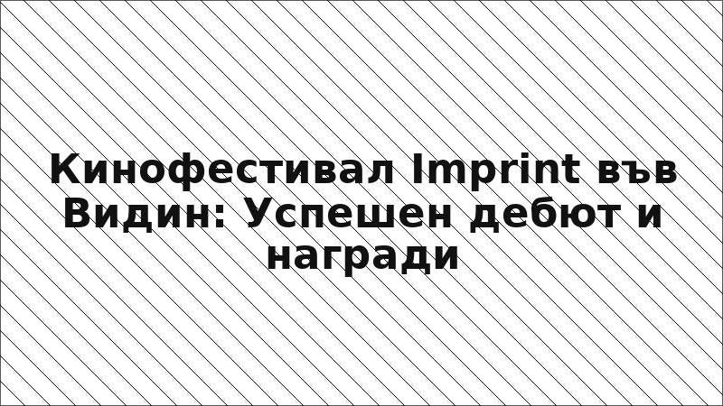 Кинофестивал Imprint във Видин: Успешен дебют и награди