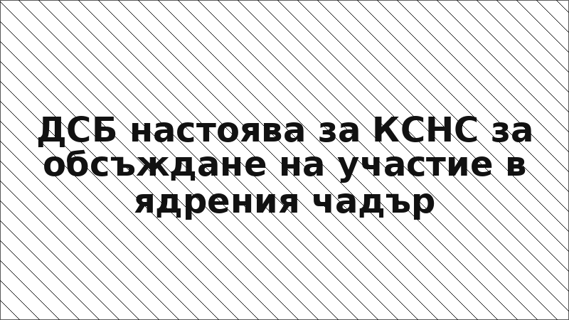 ДСБ настоява за КСНС за обсъждане на участие в ядрения чадър