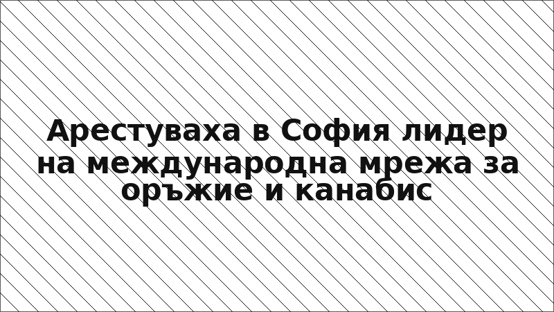 Арестуваха в София лидер на международна мрежа за оръжие и канабис