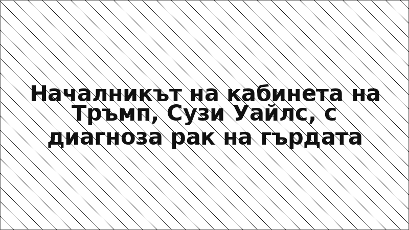 Началникът на кабинета на Тръмп, Сузи Уайлс, с диагноза рак на гърдата