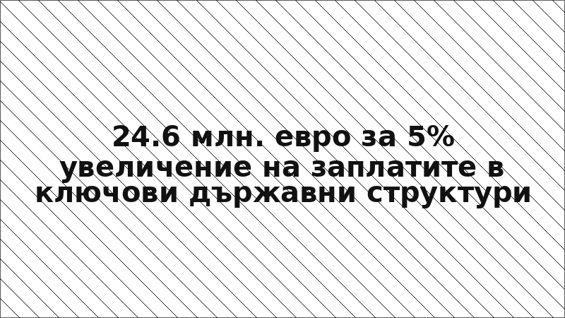 24.6 млн. евро за 5% увеличение на заплатите в ключови държавни структури