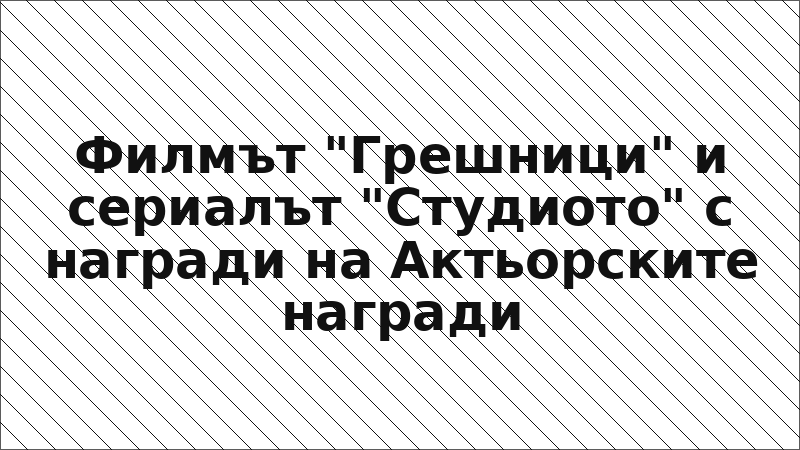 Филмът "Грешници" и сериалът "Студиото" с награди на Актьорските награди
