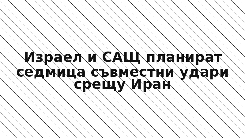 Израел и САЩ планират седмица съвместни удари срещу Иран