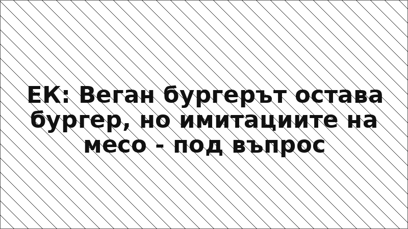 ЕК: Веган бургерът остава бургер, но имитациите на месо - под въпрос