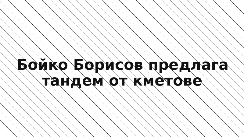 Бойко Борисов предлага тандем от кметове