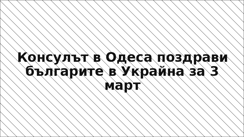 Консулът в Одеса поздрави българите в Украйна за 3 март