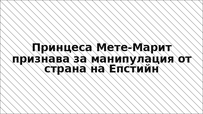 Принцеса Мете-Марит признава за манипулация от страна на Епстийн