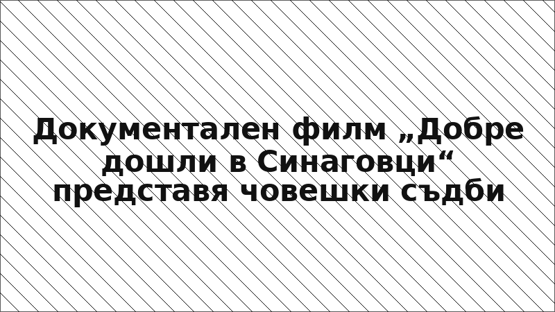 Документален филм „Добре дошли в Синаговци“ представя човешки съдби