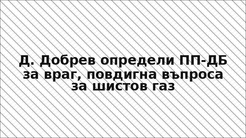 Д. Добрев определи ПП-ДБ за враг, повдигна въпроса за шистов газ