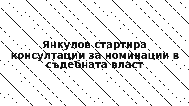 Янкулов стартира консултации за номинации в съдебната власт