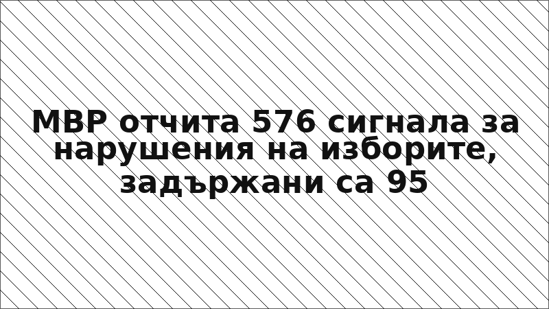 МВР отчита 576 сигнала за нарушения на изборите, задържани са 95