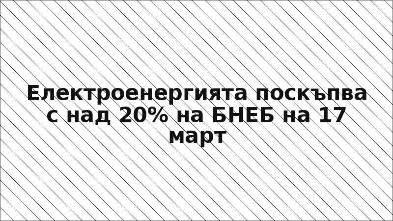 Електроенергията поскъпва с над 20% на БНЕБ на 17 март