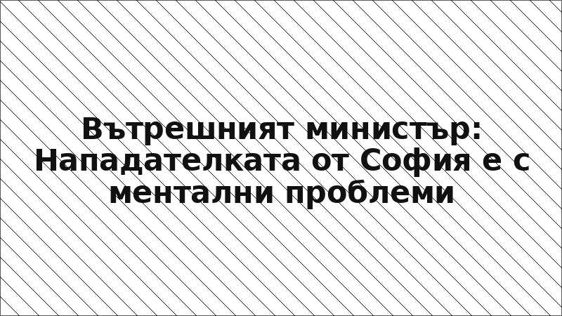 Вътрешният министър: Нападателката от София е с ментални проблеми