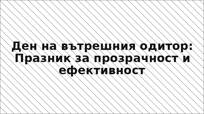 Ден на вътрешния одитор: Празник за прозрачност и ефективност