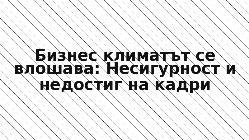 Бизнес климатът се влошава: Несигурност и недостиг на кадри