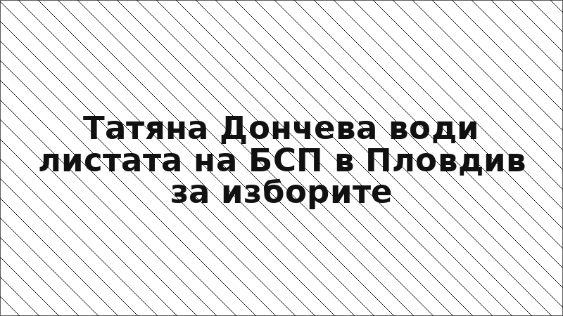 Татяна Дончева води листата на БСП в Пловдив за изборите