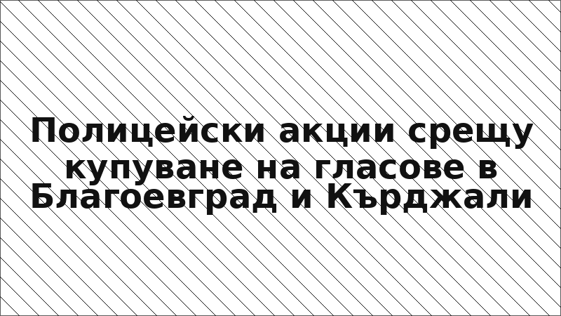 Полицейски акции срещу купуване на гласове в Благоевград и Кърджали