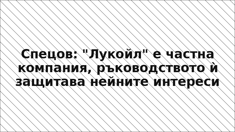 Спецов: "Лукойл" е частна компания, ръководството ѝ защитава нейните интереси