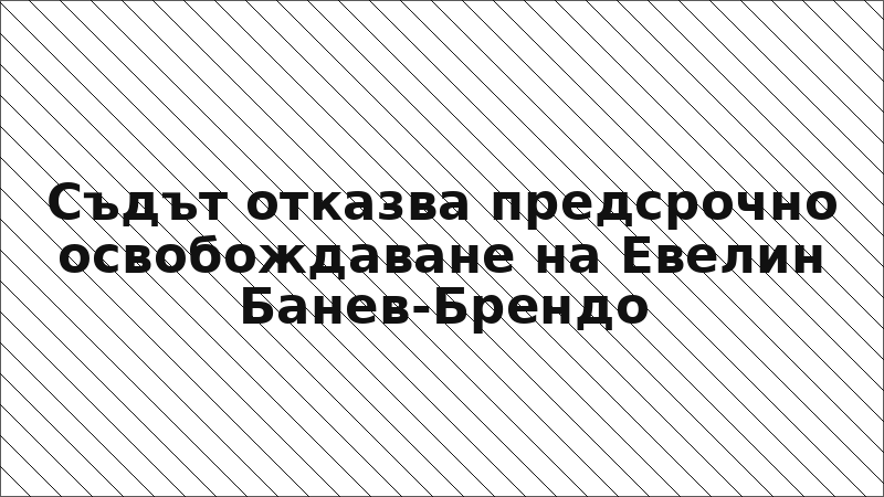 Съдът отказва предсрочно освобождаване на Евелин Банев-Брендо