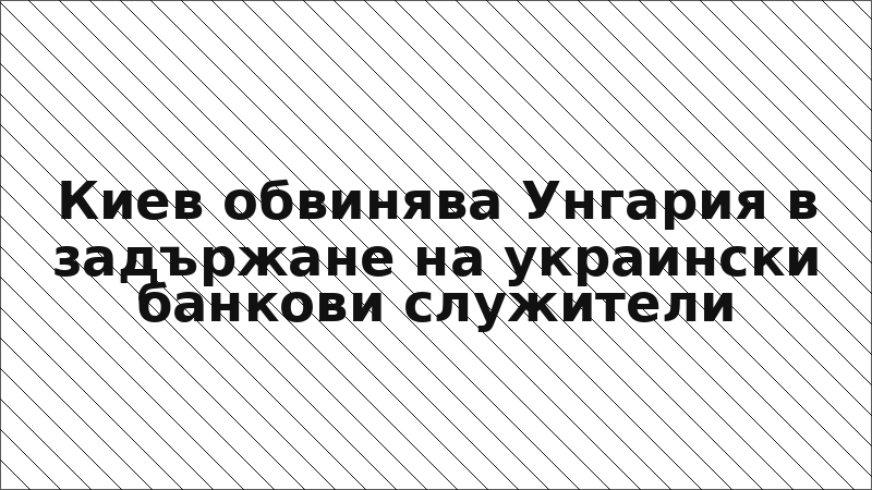 Киев обвинява Унгария в задържане на украински банкови служители