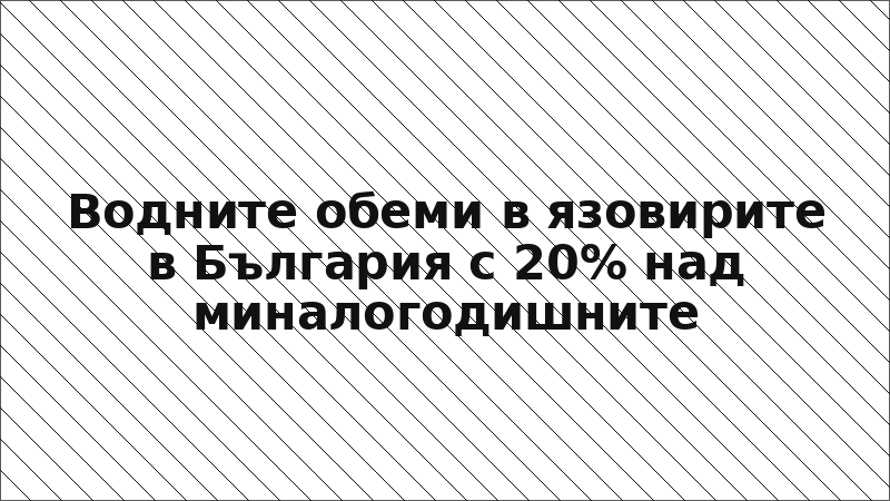 Водните обеми в язовирите в България с 20% над миналогодишните