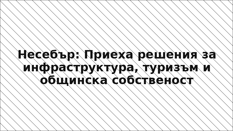 Несебър: Приеха решения за инфраструктура, туризъм и общинска собственост