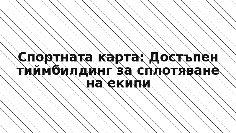 Спортната карта: Достъпен тиймбилдинг за сплотяване на екипи