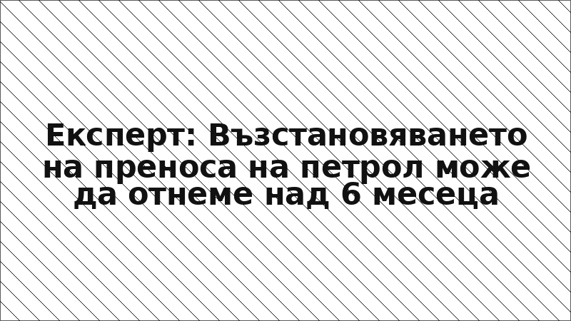 Експерт: Възстановяването на преноса на петрол може да отнеме над 6 месеца