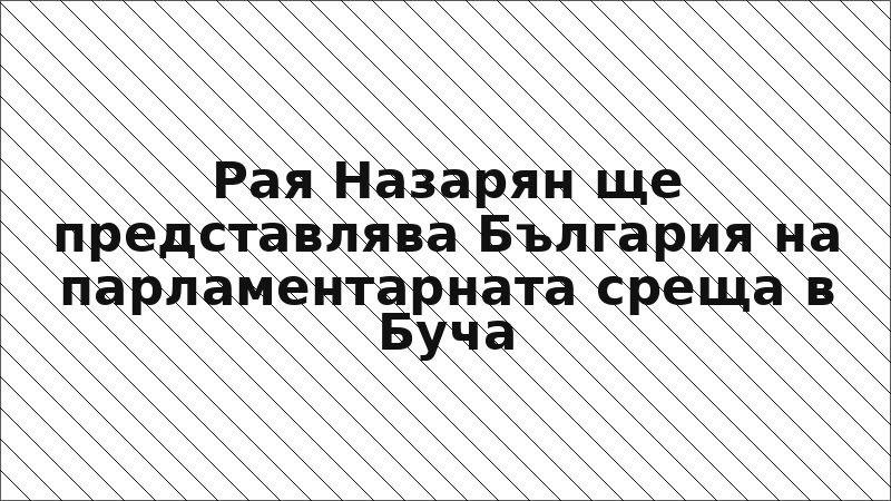 Рая Назарян ще представлява България на парламентарната среща в Буча