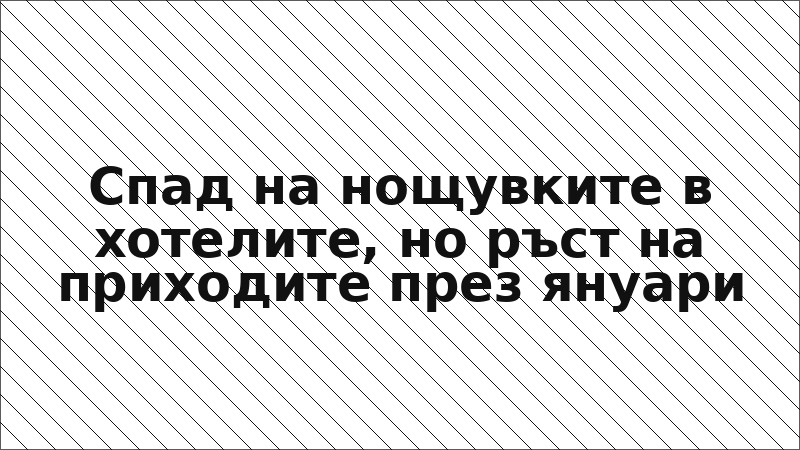 Спад на нощувките в хотелите, но ръст на приходите през януари