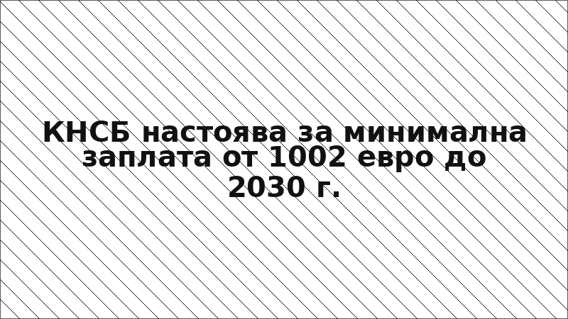 КНСБ настоява за минимална заплата от 1002 евро до 2030 г.