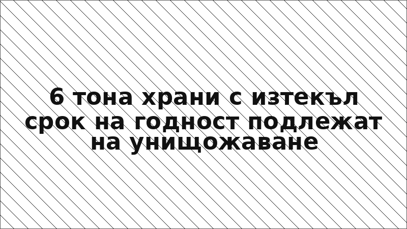 6 тона храни с изтекъл срок на годност подлежат на унищожаване