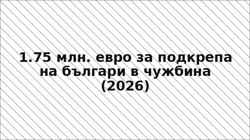 1.75 млн. евро за подкрепа на българи в чужбина (2026)