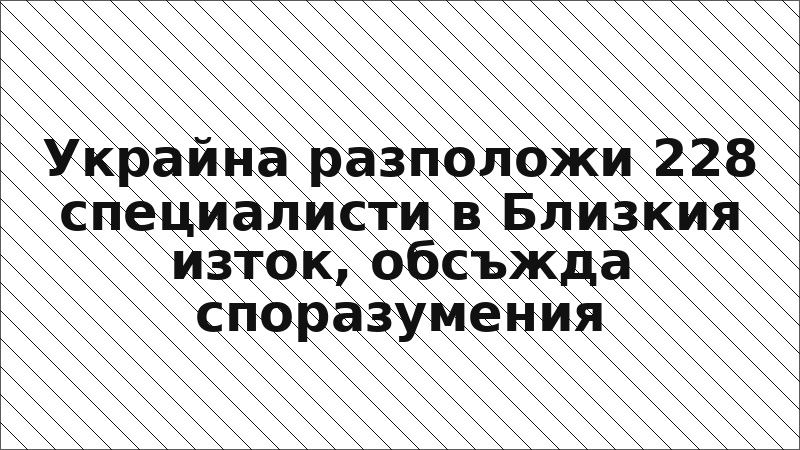 Украйна разположи 228 специалисти в Близкия изток, обсъжда споразумения