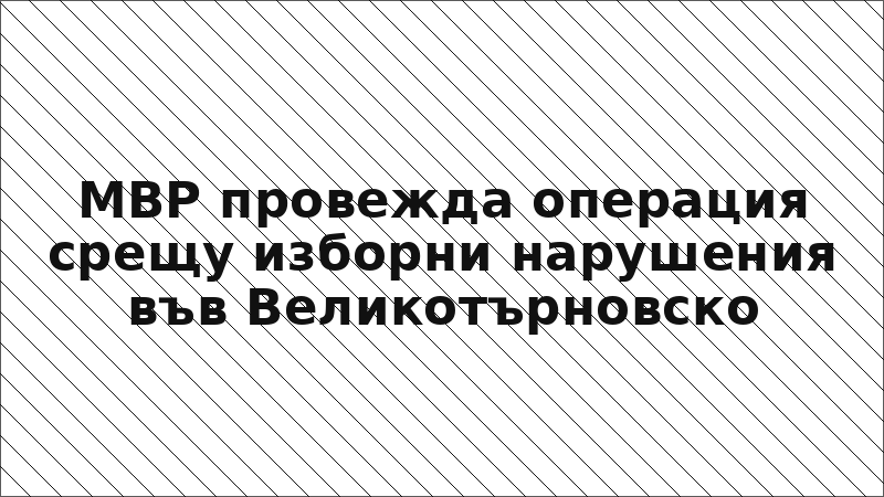 МВР провежда операция срещу изборни нарушения във Великотърновско
