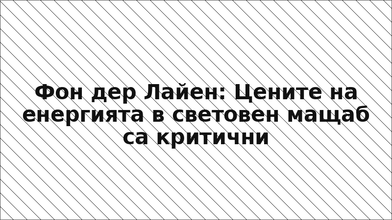 Фон дер Лайен: Цените на енергията в световен мащаб са критични