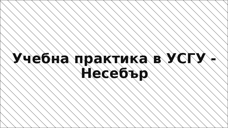 Учебна практика в УСГУ - Несебър