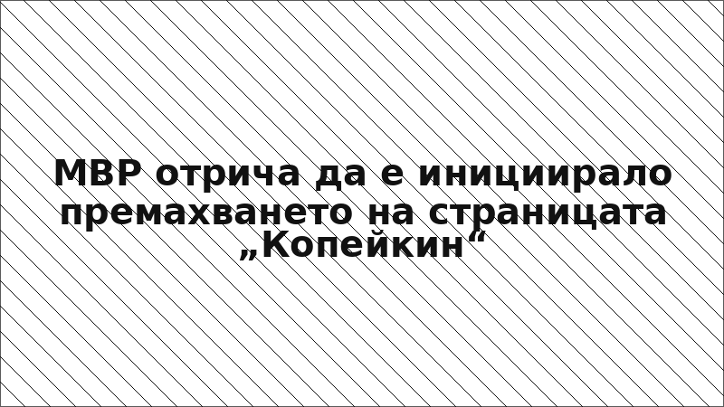 МВР отрича да е инициирало премахването на страницата „Копейкин“