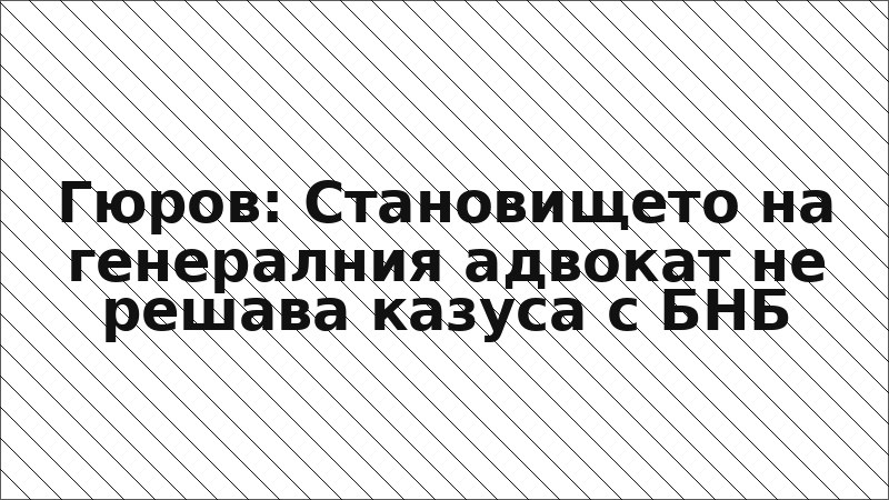 Гюров: Становището на генералния адвокат не решава казуса с БНБ