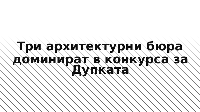 Три архитектурни бюра доминират в конкурса за Дупката