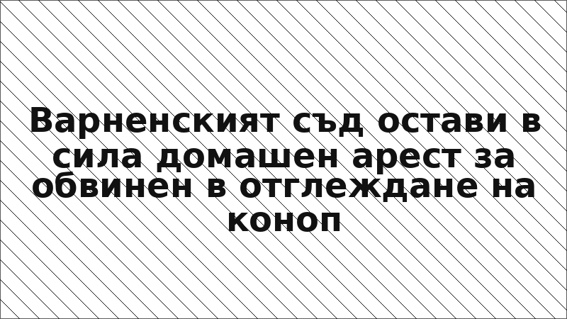 Варненският съд остави в сила домашен арест за обвинен в отглеждане на коноп
