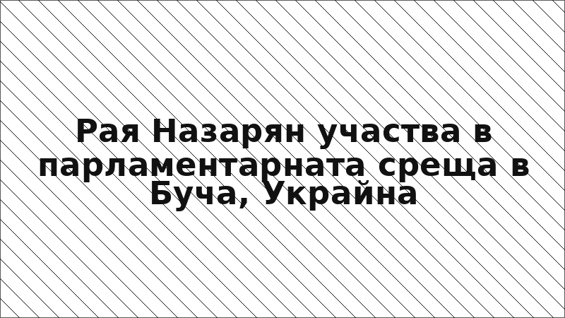 Рая Назарян участва в парламентарната среща в Буча, Украйна