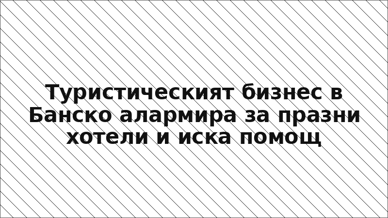 Туристическият бизнес в Банско алармира за празни хотели и иска помощ