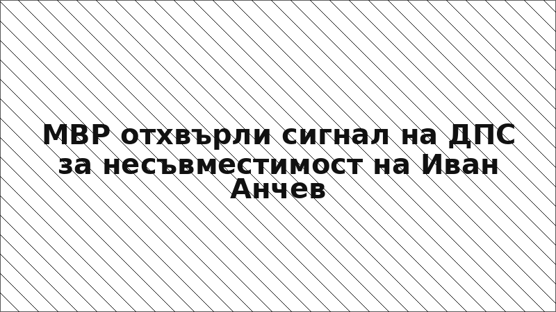 МВР отхвърли сигнал на ДПС за несъвместимост на Иван Анчев