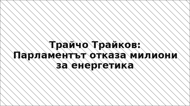 Трайчо Трайков: Парламентът отказа милиони за енергетика