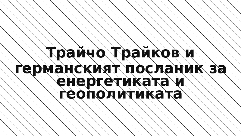 Трайчо Трайков и германският посланик за енергетиката и геополитиката