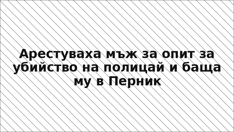 Арестуваха мъж за опит за убийство на полицай и баща му в Перник