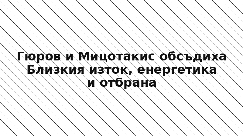 Гюров и Мицотакис обсъдиха Близкия изток, енергетика и отбрана